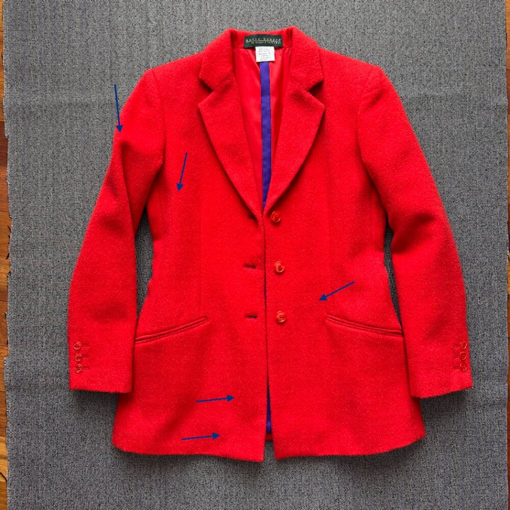 Wool Alpaca Blend Blazer Harvé Benard Red Jacket - Picture 15 of 17